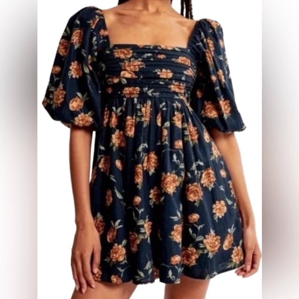 Abercrombie linen puff sleeve top